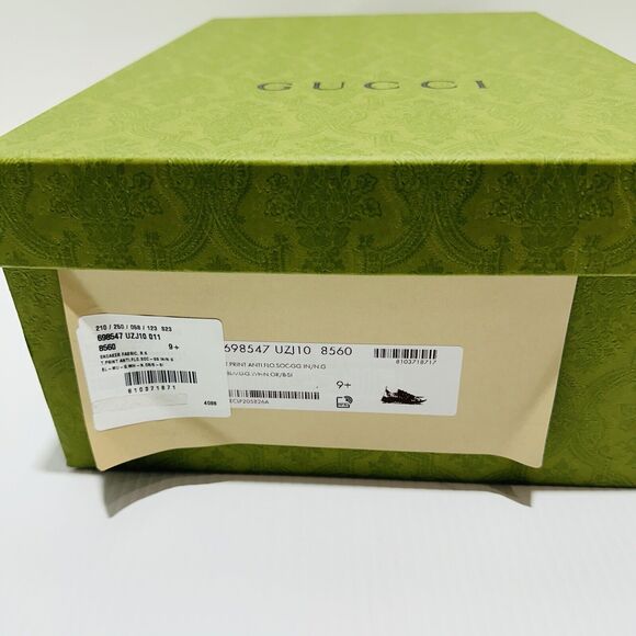 Gucci Run 9.5/ US 10 Knit Low Top Sneakers Black Floral Print Shoes NIB $920 main image 6